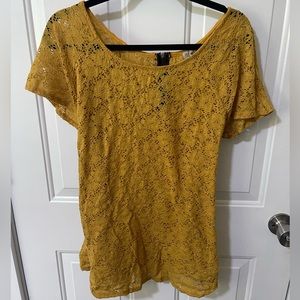 Mustard Lace Top
